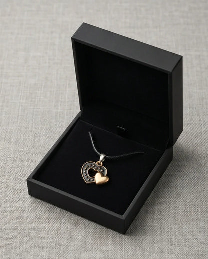 Gold and Black Layered Heart Necklace