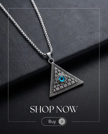 All-Seeing Eye Pyramid Pendant Box Chain