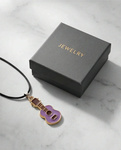 Gold and Purple Acoustic Guitar Necklace