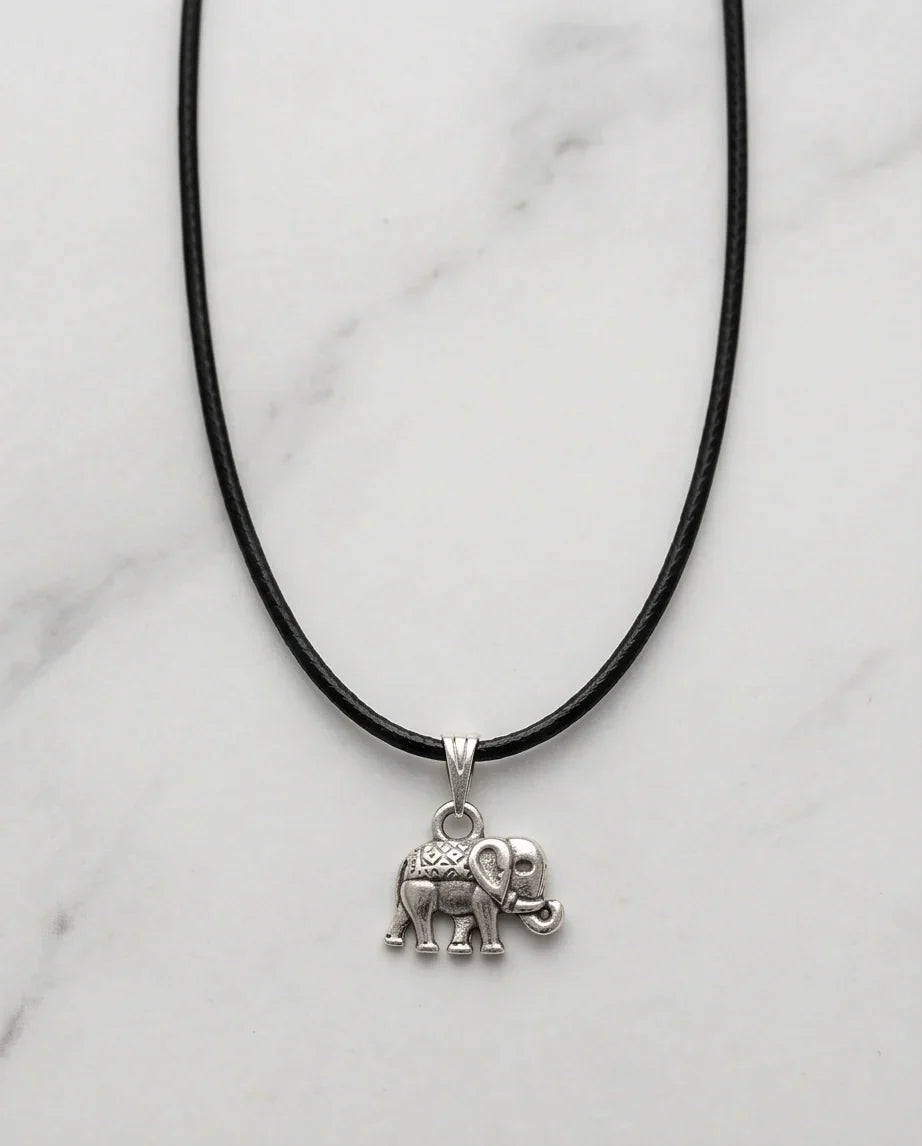 Silver Lucky Elephant Pendant Necklace