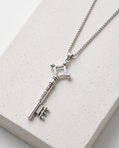 Attack on Titan Basement Key Pendant Silver Box Chain Necklace