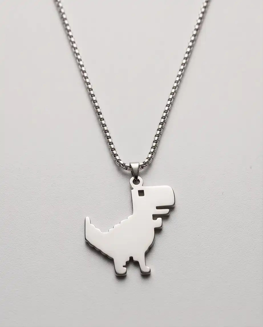 Offline T-Rex Dinosaur Game Pendant Box Chain