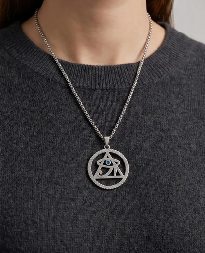 Mystic Eye Pyramid Rope Ring Pendant Box Chain