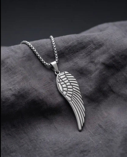Feathered Angel Wing Pendant Box Chain
