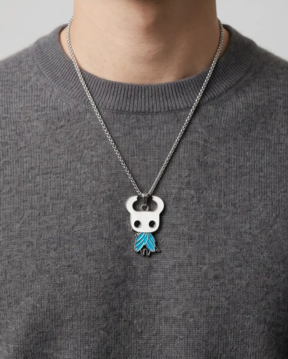 Hollow Knight Blue Cloak Enamel Pendant Box Chain