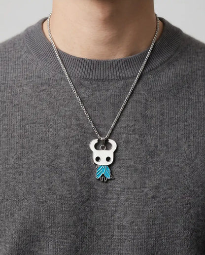 Hollow Knight Blue Cloak Enamel Pendant Box Chain