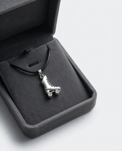 Silver Roller Skate Pendant Necklace