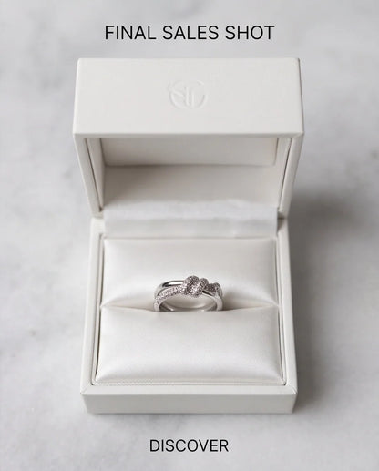 Pavé Tied-Knot Dual Band Ring