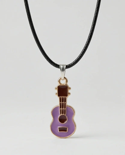 Gold and Purple Acoustic Guitar Necklace