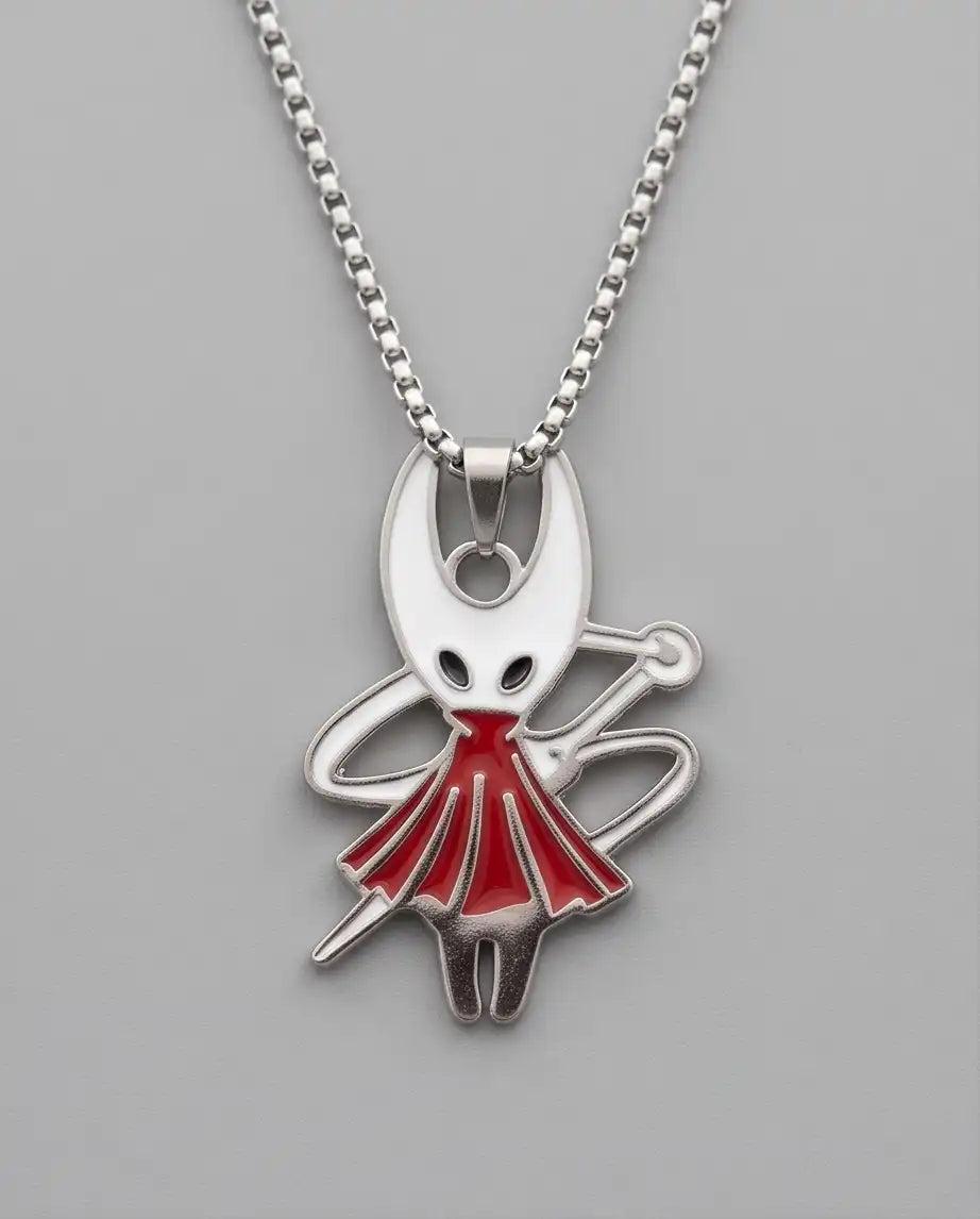 Hollow Knight Hornet Red Dress Enamel Pendant Box Chain
