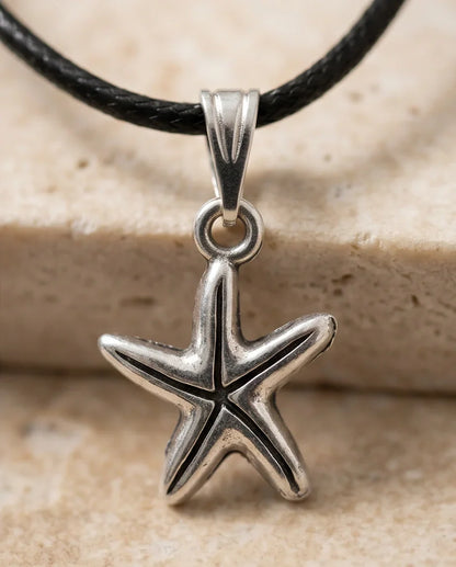 Silver Starfish Pendant Necklace