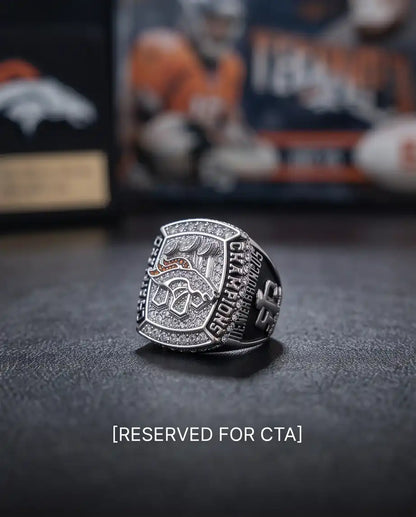 Denver Broncos Championship Style Pavé Ring