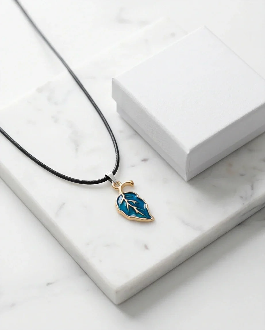 Cyan Leaf Botanical Pendant