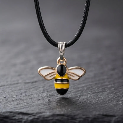 Golden Honeybee Pendant Necklace