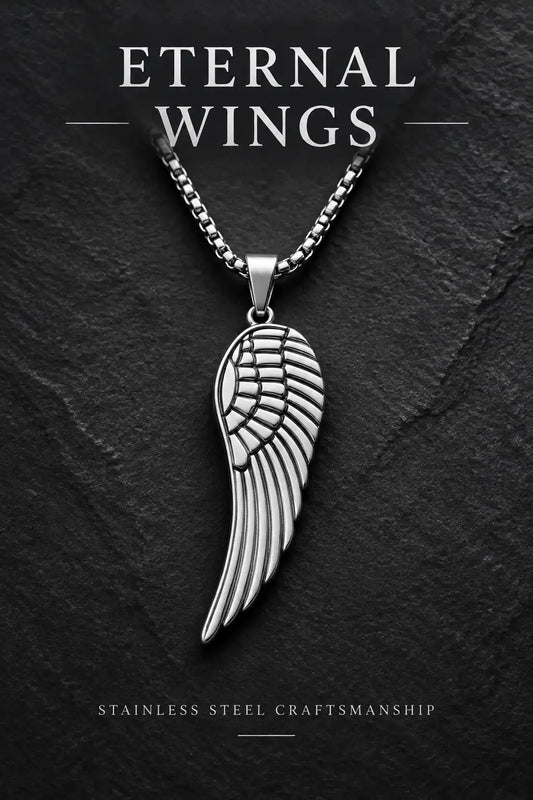 Feathered Angel Wing Pendant Box Chain