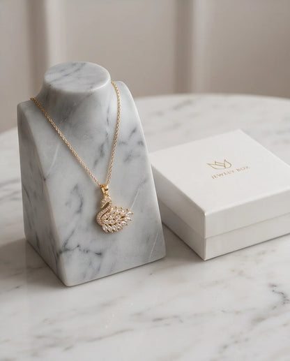 Gold Crystal Swan Necklace