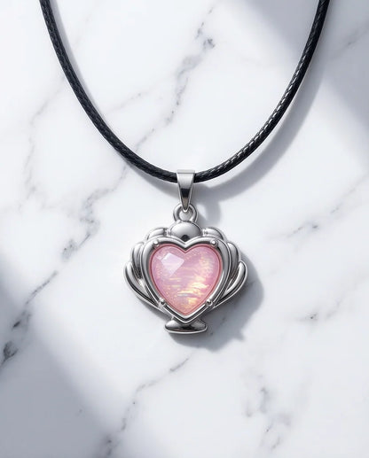 Iridescent Seashell Heart Pendant Necklace