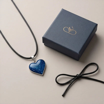 Ocean Sparkle Heart Pendant