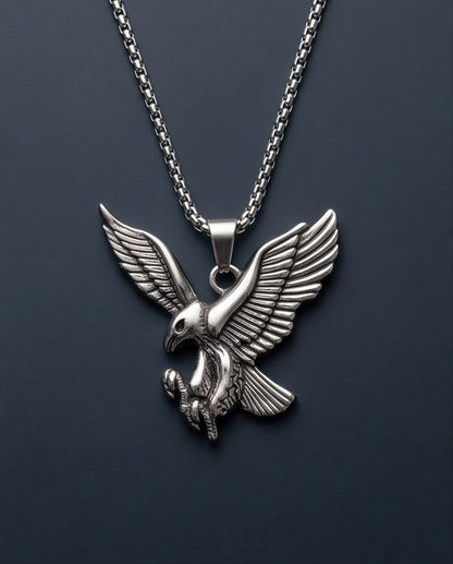 Silver Soaring Eagle Pendant Necklace
