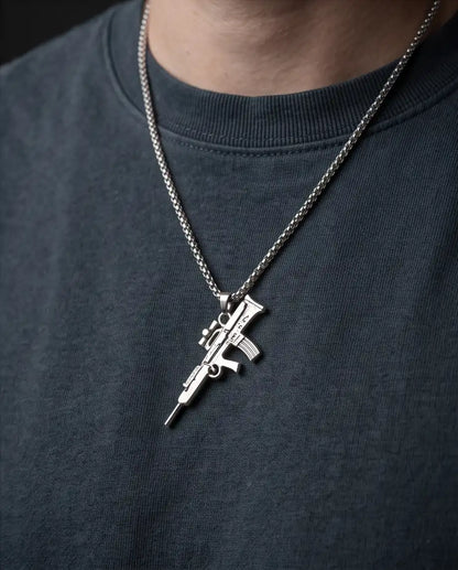 Tactical Sniper Rifle Weapon Pendant Box Chain