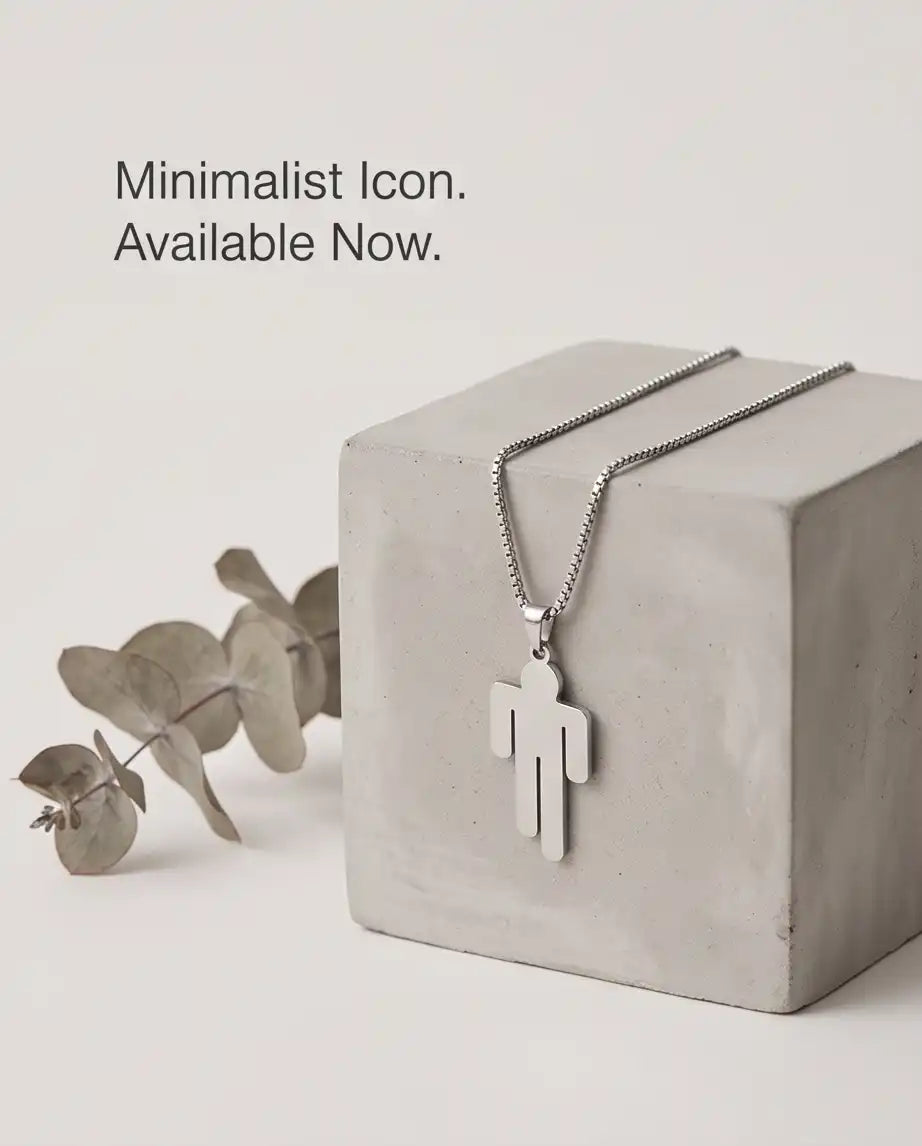 Blohsh Figure Silver Box Chain Necklace