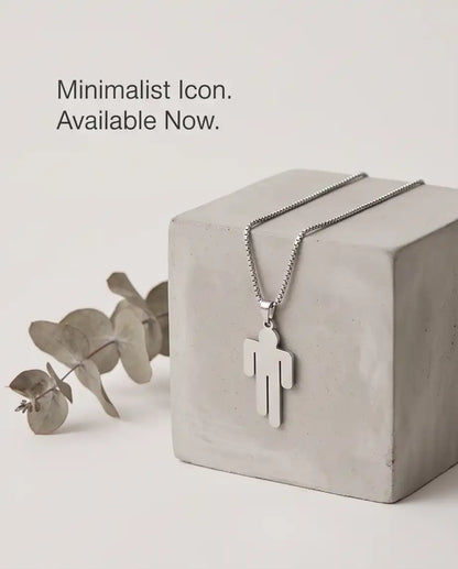 Blohsh Figure Silver Box Chain Necklace