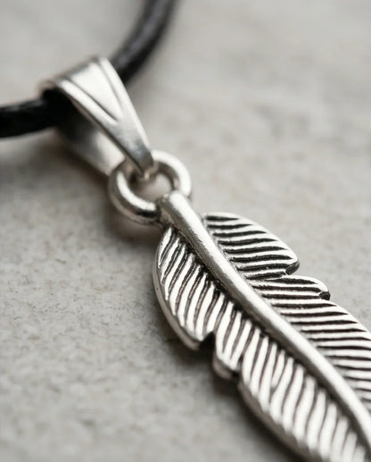Silver Minimalist Plume Feather Necklace