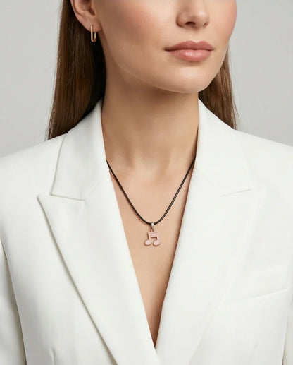 Rose Gold Pink Sixteenth Note Necklace