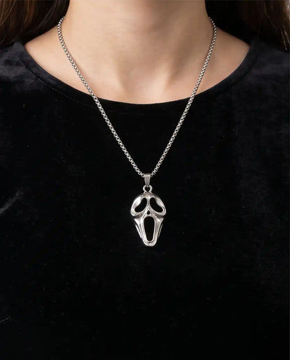 Ghostface Horror Movie Mask Pendant Box Chain