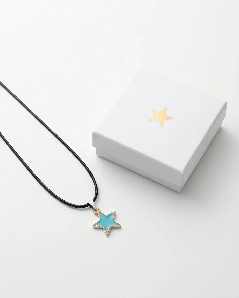 Gold and Turquoise Beaded Star Necklace