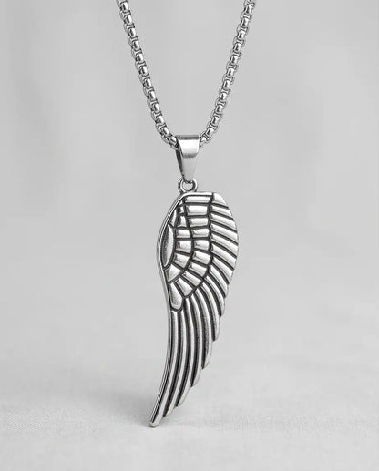 Feathered Angel Wing Pendant Box Chain