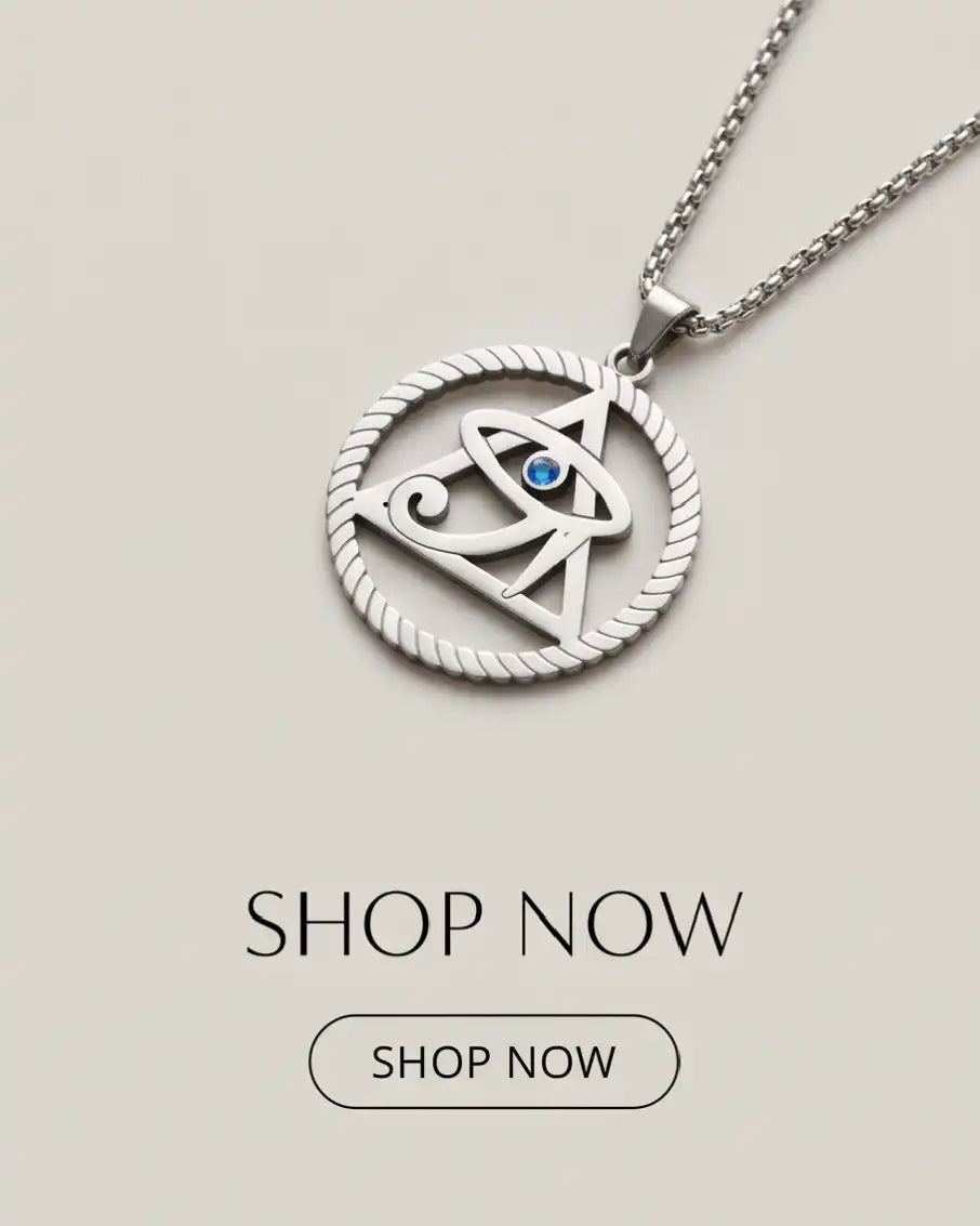 Mystic Eye Pyramid Rope Ring Pendant Box Chain