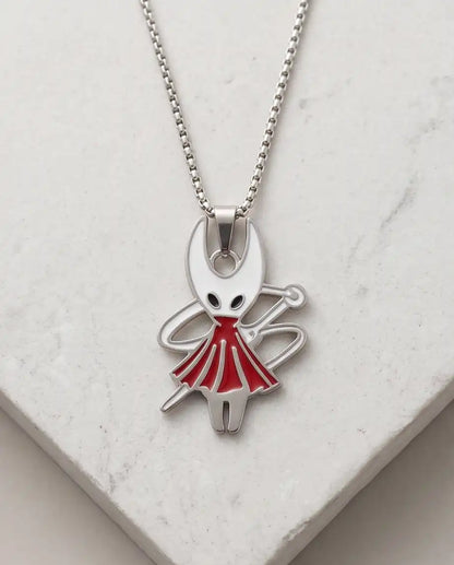 Hollow Knight Hornet Red Dress Enamel Pendant Box Chain