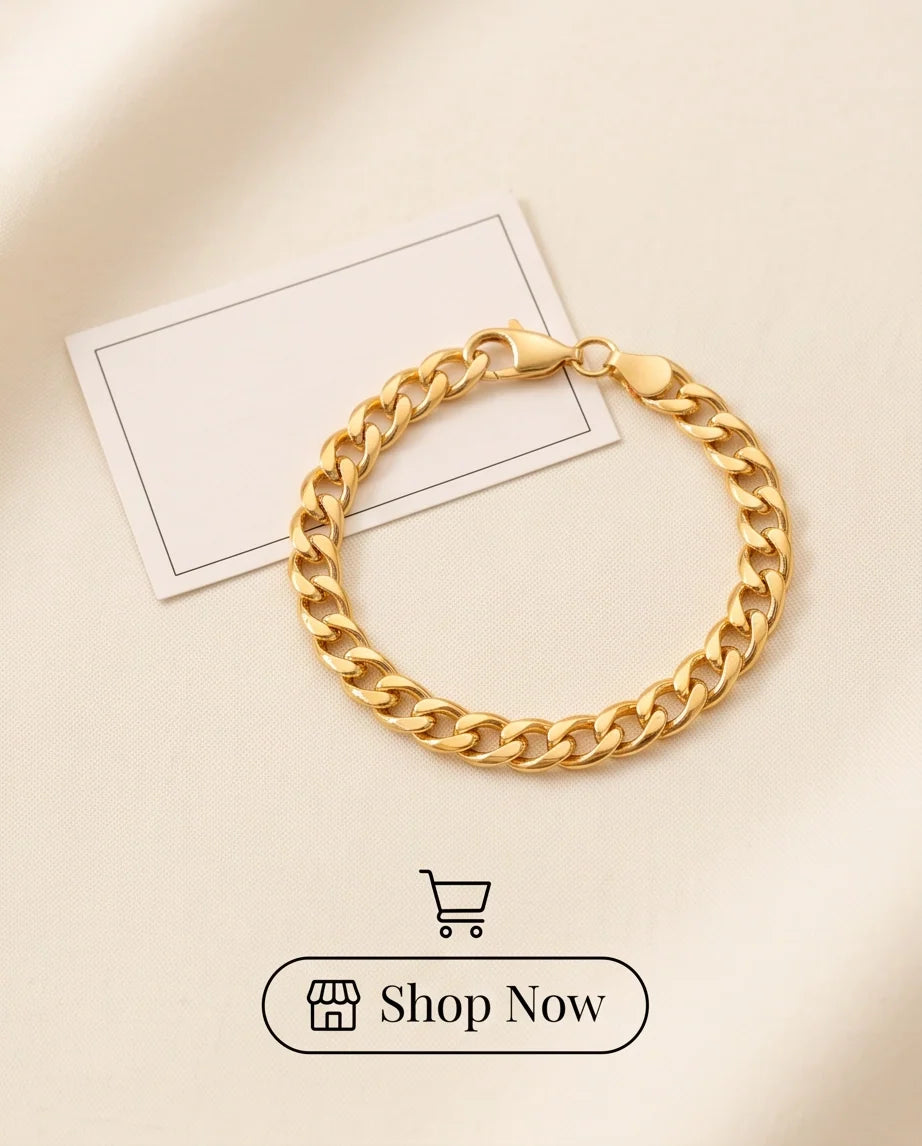 Gold Classic Curb Chain Bracelet