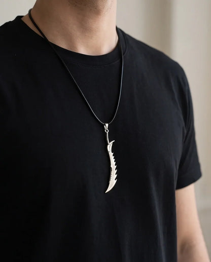 Serrated Scimitar Blade Pendant