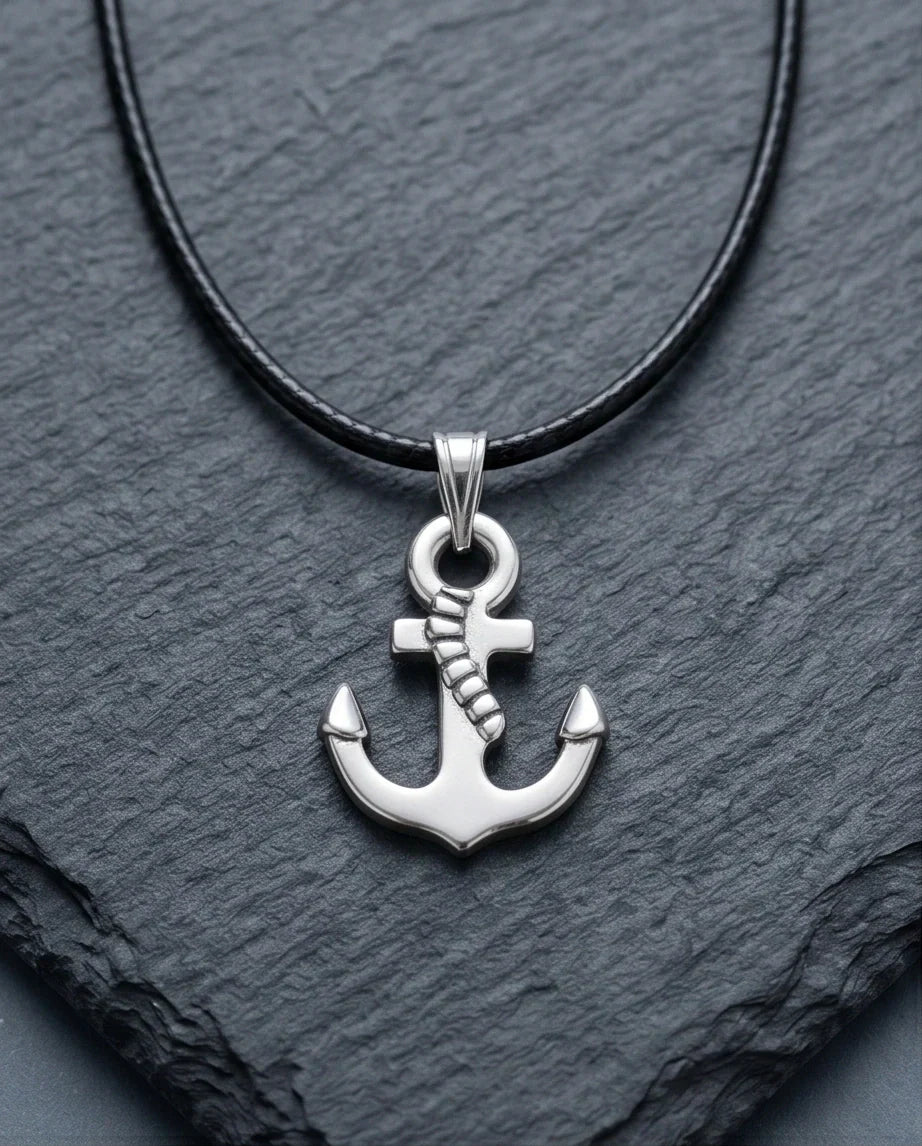 The Sailor’s Pride Polished Anchor Necklace