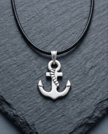 The Sailor’s Pride Polished Anchor Necklace