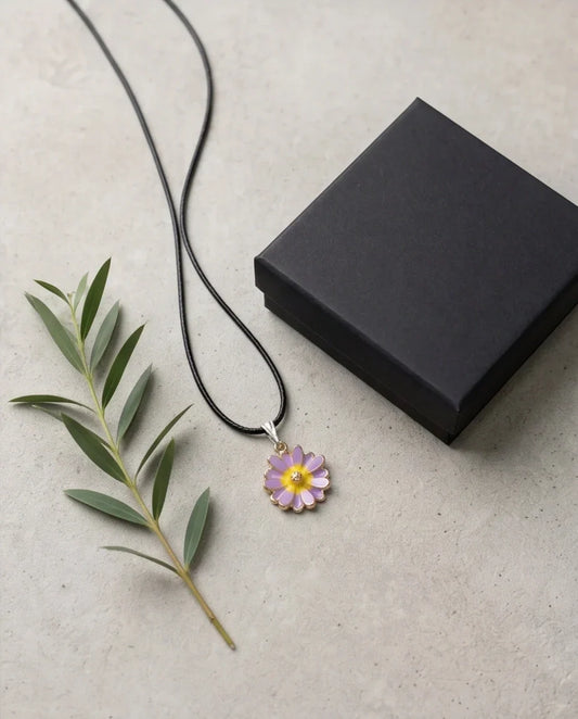 Pastel Lavender Daisy Pendant