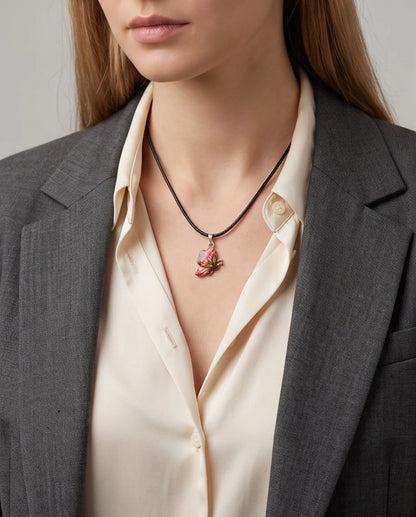 Red & Black Butterfly Cord Necklace