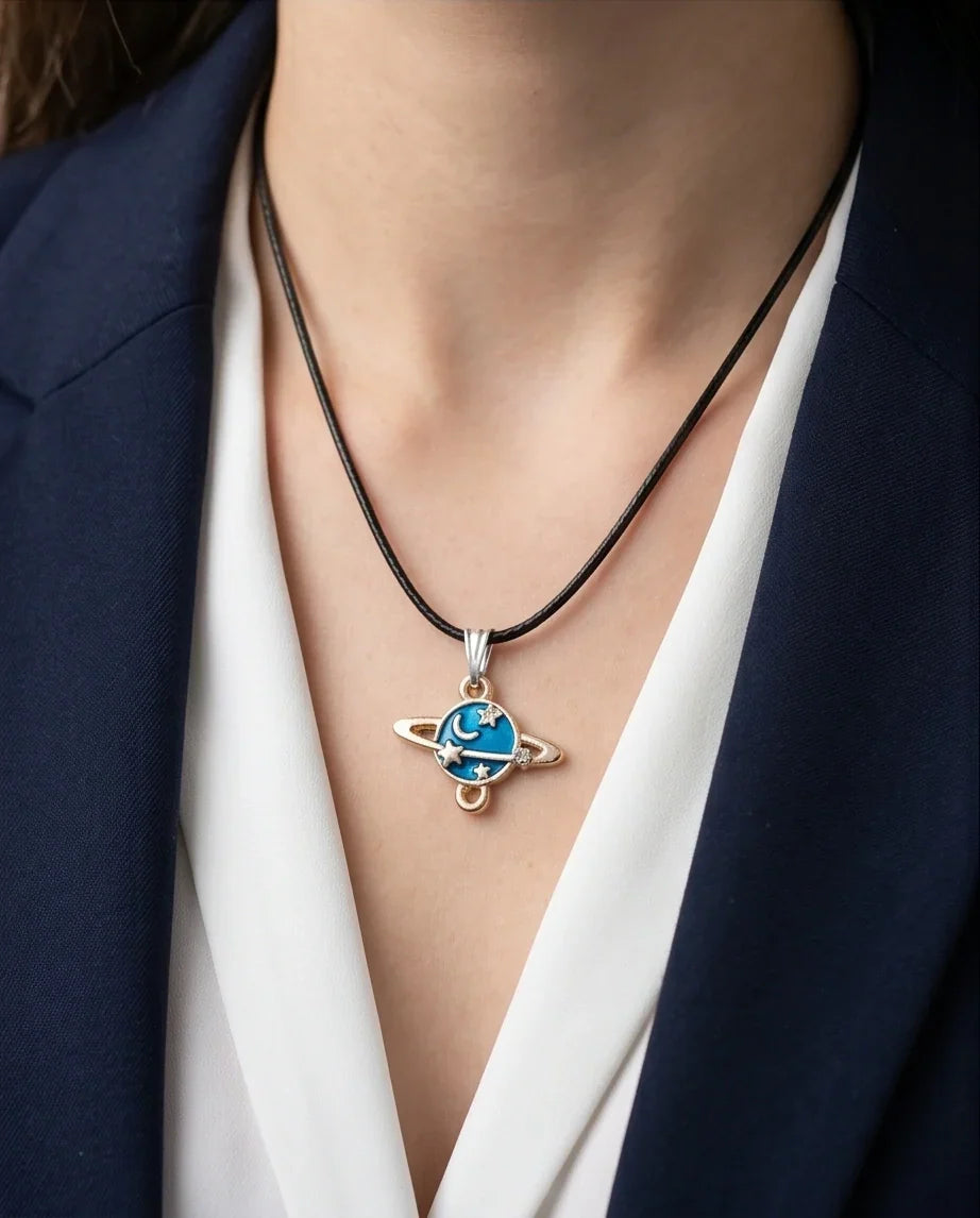 Celestial Galaxy Planet Pendant