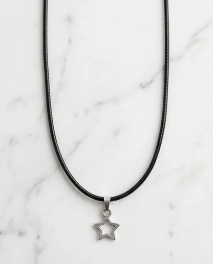Silver Open Star Pendant Necklace