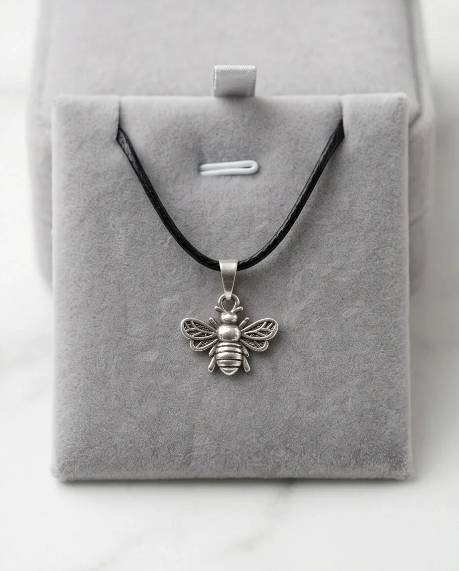 Silver Dainty Honeybee Pendant Necklace
