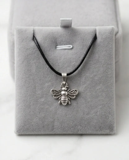 Silver Dainty Honeybee Pendant Necklace