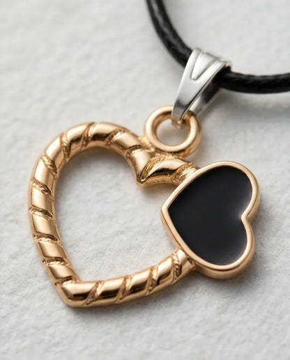 Gold Twisted Double Heart Necklace