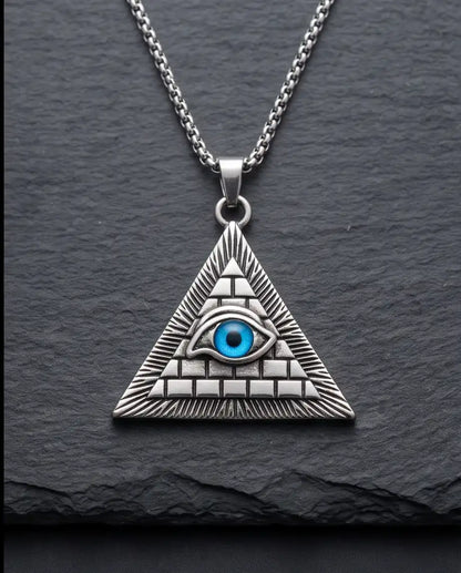 All-Seeing Eye Pyramid Pendant Box Chain