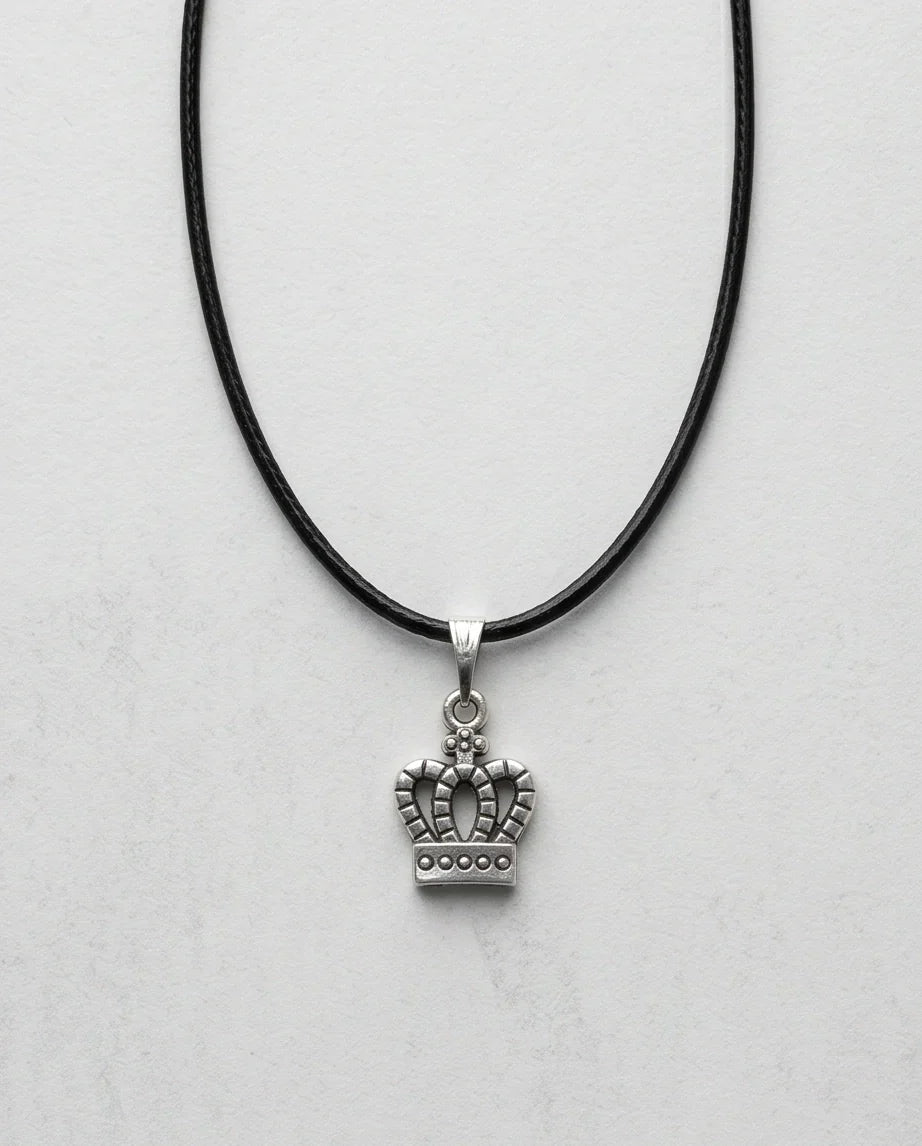 Silver Crown Pendant Necklace