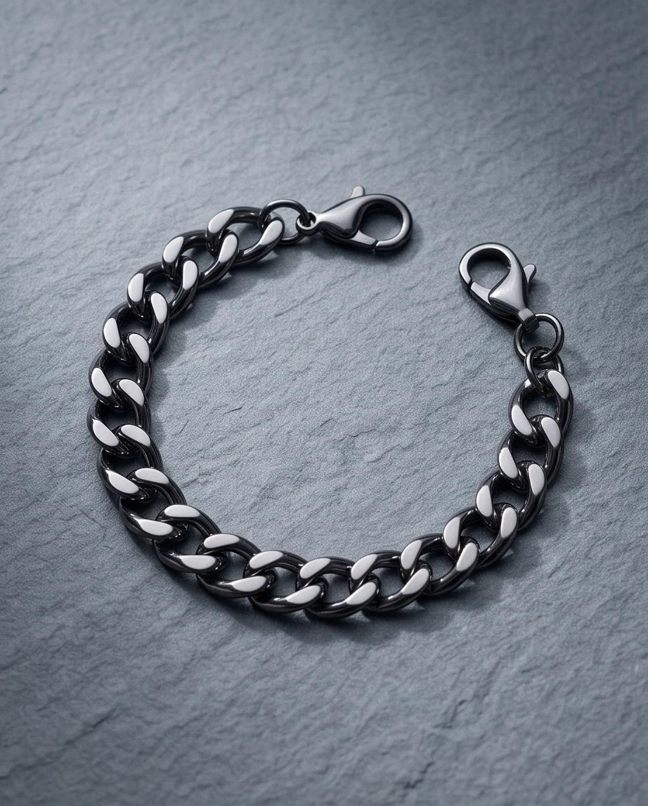 Gunmetal Black Curb Chain Bracelet